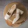 Zapatos de tacón alto para mujer 2023 nuevo estilo Hong Kong primavera y otoño, adecuados para faldas y cheongsams, zapatos de tacón medio grueso retro, zapatos Mary Jane franceses para mujer