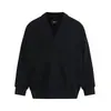 Moletom Outono e Inverno Masculino 2025 Primavera e Outono Estilo Coreano Novo Decote V Solto Top Chique Estilo Hong Kong Tendência Preto