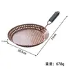 Molde para hornear removible con mango de madera antiadherente disco plano acero inoxidable plato para verduras mariscos herramienta para barbacoa al aire libre