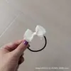 Dulce Elegante Estudiante Niña Diadema Delgada Albaricoque Blanco Seda Mini Lazo Cuerda para el Cabello Banda para el Cabello Banda de Goma Flor para el Cabello
