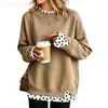 Sudadera gruesa de manga larga con bloques de color para mujer de Amazon, serie con stock a largo plazo, superventas de otoño/invierno, estilo casual para parejas