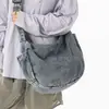 Bolsa jeans para mulheres, novo modelo 2026, casual e estilosa, adequada para a faculdade e o trabalho, bolsa tote de grande capacidade, bolsa de ombro e transversal