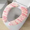 Adesivo para Assento de Vaso Sanitário para Uso Doméstico no Outono e Inverno, Adesivo de Almofada à Prova d'Água, Pad de Assento de Vaso Sanitário Acolchoado Espesso Listrado Lavável de Luxo Leve