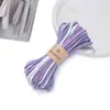Corda de Algodão Colorida em Degradê de 4mm, Fio Cardado Tingido, para Artesanato DIY, Tecelagem, Fabricação de Pulseiras e Materiais para Joias Venda por Atacado