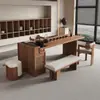 Conjunto de Mesa de Chá Ilha de Madeira Maciça de Luxo Modelo Novo 2026 com Utensílios de Chá para Casa, Sala de Estar e Escritório