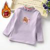 Estilo Novo de Inverno 2020 Camiseta Básica Infantil para Meninas com Estampa de Urso e Forro de Lã, Manga Longa Quente com Gola Redonda, Atacado de Roupas Infantis para Meninas