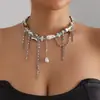 Collar de Ganchillo con Cuentas de Forma Especial de Empalme de Moda Transfronteriza Europea y Americana Sexy Sexy Fotografía Callejera Collar Corto