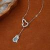 Collar con Colgante de Jade en Forma de Calabaza Plata de Ley S925 para Mujer, Jade Azul Natural de Alta Gama, Nueva Cadena para Clavícula Estilo Chino de Fortuna y Prosperidad