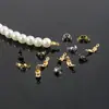 Acessórios de metal para DIY, clipes de posicionamento, fechos de fio, fechos de corda, clipes, acessórios para brincos de pena, materiais para pulseiras e colares, fechos de conexão
