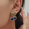 Acero Inoxidable Corazón Cortado Borde de Pan Piedra de Vidrio Bola de Acero Conjunto de Collar Pulsera Aretes Chapado en Oro Real de 18K Que No Se Desvanece