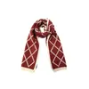 Bufanda de lana a cuadros japoneses para mujer, cálida, de color rojo, de punto liso, ideal como regalo de Navidad y Año Nuevo