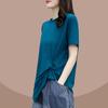 Ropa de Tallas Grandes para Mujer Verano 2023 Camiseta Irregular de Manga Corta Conjunto de Dos Piezas de Pantalones Cortos Casuales de Mezclilla para Mujer