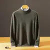 Nuevo suéter de punto de cachemira de doble hilo para hombre de Bai Cai Rong para otoño e invierno, casual de negocios, lujo ligero, versátil y de corte holgado