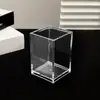 Caja de almacenamiento cosmético transparente de tubo de cepillo único directo de fábrica, suministros de oficina acrílicos, portalápices para estudiantes