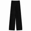 Cachemira Otoño/Invierno Nuevo Estilo Tejido Color Sólido Caída Casual Estilo Artístico Tejido de Punto Estilo Perezoso Nórdico Pantalones Largos de Pierna Ancha