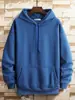 Suéter para hombre, otoño e invierno, terciopelo grueso, suelto, talla grande, color sólido, informal, chaqueta con capucha de moda para adolescentes y estudiantes.