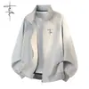 Chaqueta deportiva casual de moda para hombre, con cuello de béisbol, transfronteriza, para primavera y otoño, con cuello alto, para exteriores, tipo aviador, en stock