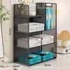 Estante de almacenamiento para clasificación por tema, gabinete vertical de almacenamiento de libros de múltiples niveles para escritorio de estudiante, estantería para archivos A4 de escritorio de oficina