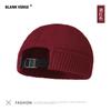 Gorro de melón estilo coreano para mujer, gorro de punto de color sólido que combina con todo, gorro de lana Baotou cálido e informal, ajustable