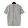 TB Verano Mujer Nuevo Cuello Redondo Manga Corta Casual Combinable Básico Hombre y Mujer Cinta Trasera Cuello Redondo Manga Corta