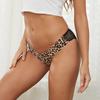 Tanga sexy con estampado de flores de leopardo, sin costuras, transpirable, para mujer, pantalones en T, suaves y cómodos, anchos.