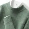 Fornecedor da Fábrica Malhas 100% Pura Caxemira para Homens, Gola Alta Meia, Luxo Acessível para Negócios, Textura Simples, Malha Casual