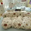 Conjunto de Cuatro Piezas de Leche Polar A-Class Fresco y Lindo para Bebés y Niños, Funda de Edredón Individual Espesa Cálida de Invierno, Conjunto de Tres Piezas para Dormitorio de Estudiantes