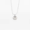 Colar de Corrente Lisa de Aço Inoxidável Personalizado com 26 Letras Banhado a Ouro Real 18K Pingente de Letra Inglesa Gravação Atacado