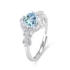 Anillo de Plata de Ley S925 con Cristal Natural para Mujer con Topacio y Peridoto, Sensación de Alta Gama, Acabado Cepillado, Popular en Xiaohongshu