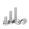 Tornillos Combinados de Cabeza Redonda y Cabeza Plana Torx de Acero Inoxidable 304 con Arandelas de Resorte Planas Tornillos Pernos M3M4M5M6M8