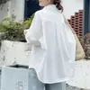 Camisa casual de manga larga estilo coreano con cuello camisero para mujer, nuevo modelo otoño 2026, corte holgado, estiliza la figura y es elegante
