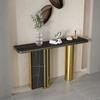 Mesa de porche de mármol de lujo ligera, mesa de porche sencilla, entrada de pared, mesa de vista final de sala de estar, mesa de porche de tablero de roca de tira estrecha