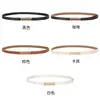 Cinto Fino de Couro Sintético Preto para Mulheres, Acessório Decorativo para Vestidos, Conjunto Estilo Coreano, Cinto Pequeno Branco, Cinto Pequeno Cáqui