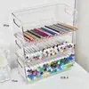 Caja de Almacenamiento para Marcadores Portalápices Giratorio Acrílico Cosméticos Papelería Lápices de Colores Bolígrafo Dormitorio Organizador de Escritorio