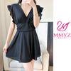 Traje de Baño de Aguas Termales para Chica Gordita Traje de Baño Unido de Esquina Plana Conservador Adelgazante Cubre Vientre Pecho Estilo Coreano Sexy Talla Extra Traje de Baño para Chica Gordita