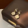 Pendientes de borlas con forma de camelia y lazo estilo Chanel para mujer, estilo francés, elegantes y exquisitos, de alta gama.