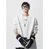 Camiseta de Manga Larga de Alta Gama Estilo Coreano para Hombres y Mujeres, Diseño de Primavera y Otoño, Sudadera Blanca de Nicho Desestructurada, Capa Base, Ropa Interior Estilo Ins