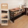 Estante de Almacenamiento Multifuncional de Cocina de Pie Mesa de Corte de Verduras Banco de Trabajo Multicapa Estante de Almacenamiento para Horno de Microondas y Ollas Gabinete Lateral Estrecho