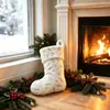 Suministros de decoración navideña, calcetines de Navidad, bolsas de regalo, bolsas de regalo para decoración del hogar, calcetines de Navidad de plumas de piel de conejo sintética
