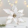 Novo produto transfronteiriço 25 cm Simulado Tecido Rosa Pegajoso Flor de Natal Ouro e Prata Flor Decorativa Branca Árvore de Natal Guirlanda Decoração