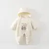Macacão de Bebê Outono e Inverno Bebê 300g Acolchoado Quente Espessado Roupas de Algodão Macacão Passeio Roupas de Engatinhar Roupas de Algodão