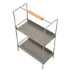 Estante para especias estante de almacenamiento de cocina para uso doméstico, organizador de encimera de varias capas para aceite, sal, salsa y vinagre, estante de almacenamiento multifuncional con mango de madera