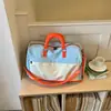 Bolsa de Viagem Grande de Dois Tons para Mulheres, Viagens de Negócios de Curta Duração, Bolsa de Mão com Alça de Ombro, Bolsa de Ginástica para Homens, Bolsa de Bagagem Casual Simples e Estilosa
