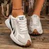 Tênis atléticos casuais femininos plus size com cadarço, sola macia, tênis com cadarço de comércio exterior, confortáveis
