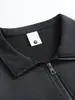 Sudadera con cuello alto y media cremallera para hombre, estilo American high street, top casual teñido por pulverización, polo para hombre de otoño como capa base