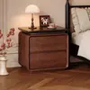 Mesa de cabeceira de madeira maciça, sem necessidade de instalação, novo modelo 2025, pequeno quarto de casa, estilo creme vintage, armário de armazenamento simples moderno