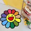 Dropshipping de Alfombras Amazon Transfronterizo Alfombra de Girasol Hogar Mesa de Café Sofá Alfombra de Sala de Estar Cara Sonriente Esterilla para Mecedora