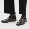 Estilo Británico Clásico Retro Chelsea de Caña Alta Botas de Cuero Simples Puntiagudas Gama Alta Cuatro Estaciones Nuevo Ropa de Trabajo Botas Martin