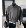 Otoño 2025 Nueva Chaqueta Estilo Chico Duro para Hombre Chaqueta de Entrenador Tres Pruebas Cuello Solapa Ropa de Trabajo Chaqueta de Vuelo Hombre