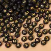 4X7 Cuentas de Letras Inglesas Coloridas Mixtas Cuentas Luminosas Redondas Planas Material para Pulseras Hechas a Mano DIY Accesorios de Cuentas Sueltas